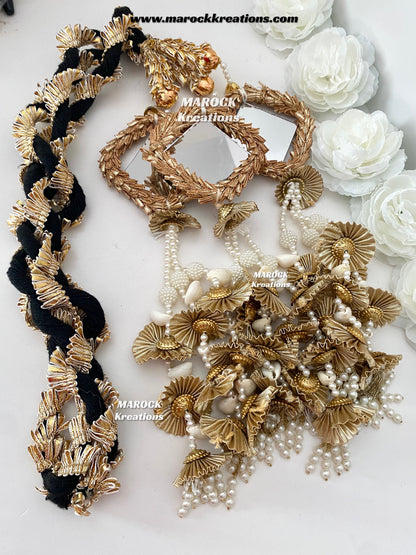 Traditional gotta patti heavy look Parandi with lace /Hair dori/Jago braid accessories