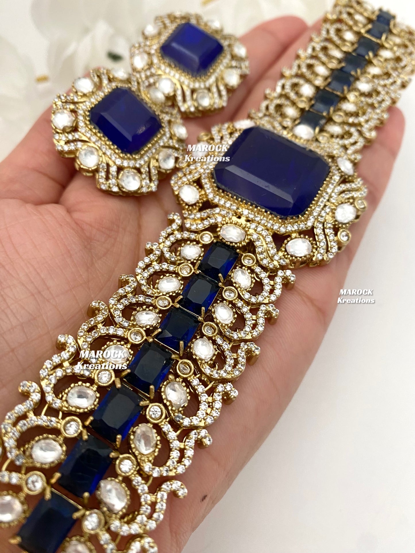 Paloma Sabyasachi inspired Premium Quality Moissanite Kundan and American Diamond choker set