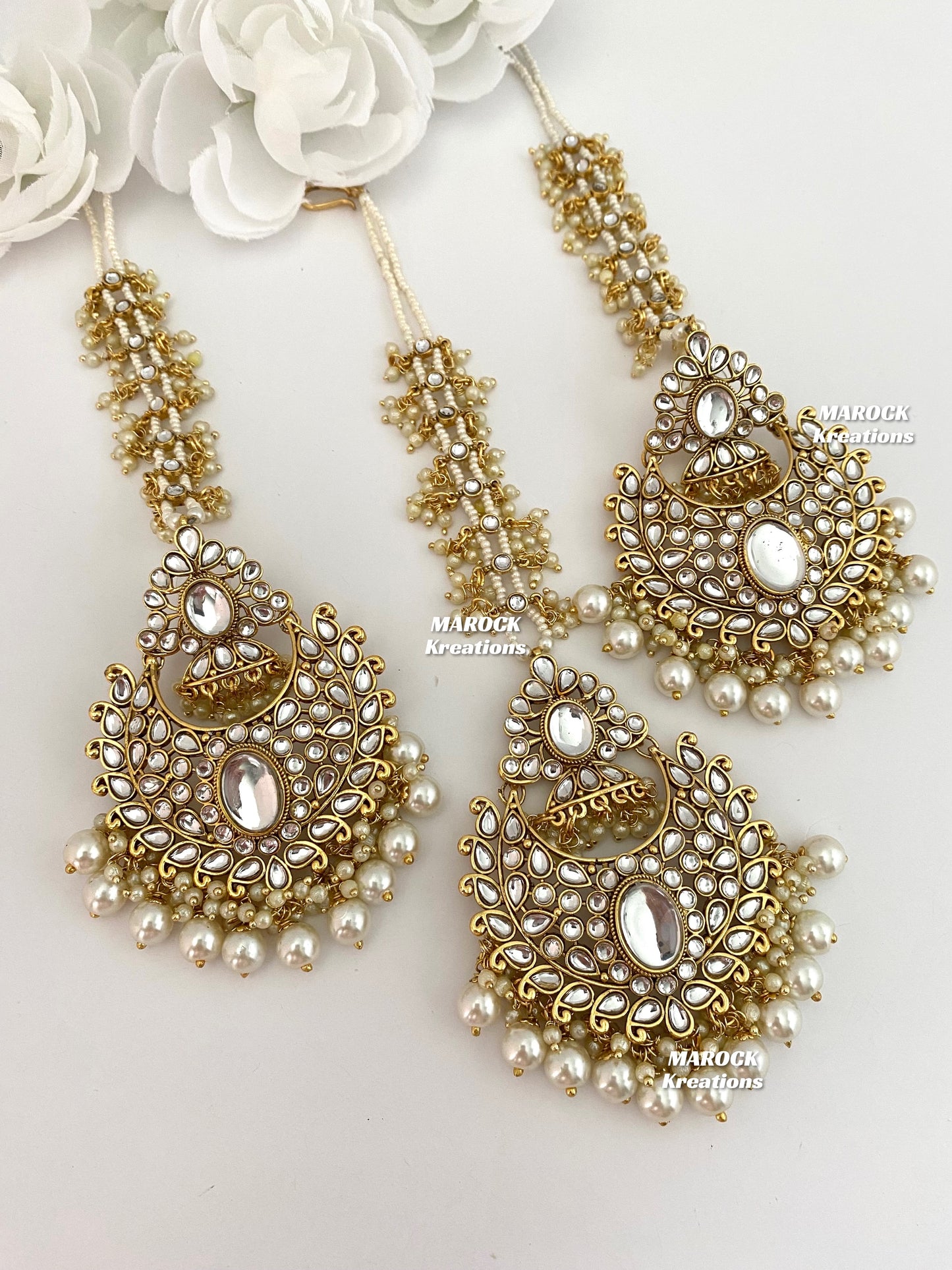 Premium Quality Kundan Earrings and tikka set