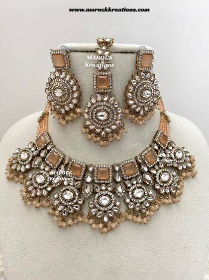 Christi Premium Quality Kundan Statement necklace set