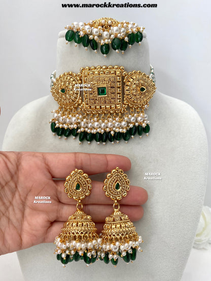 Asna Premium Quality Gold Plated statement choker set