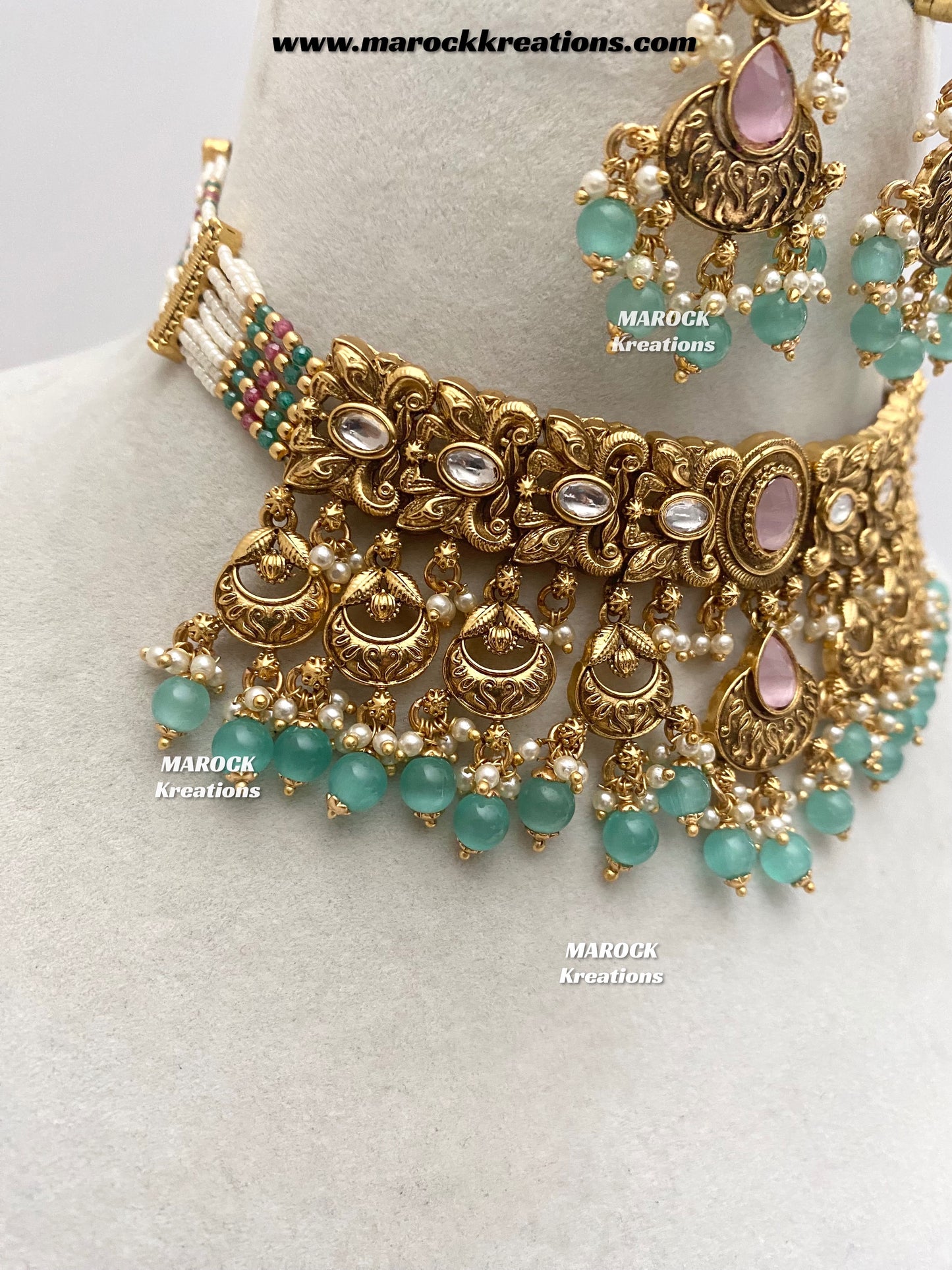 Sugandha Premium Quality Gold Plated Rajwadi choker set