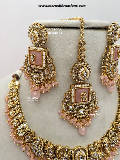 Nidhi Premium Quality Kundan Statement necklace set