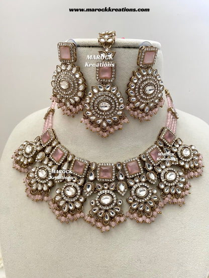 Christi Premium Quality Kundan Statement necklace set