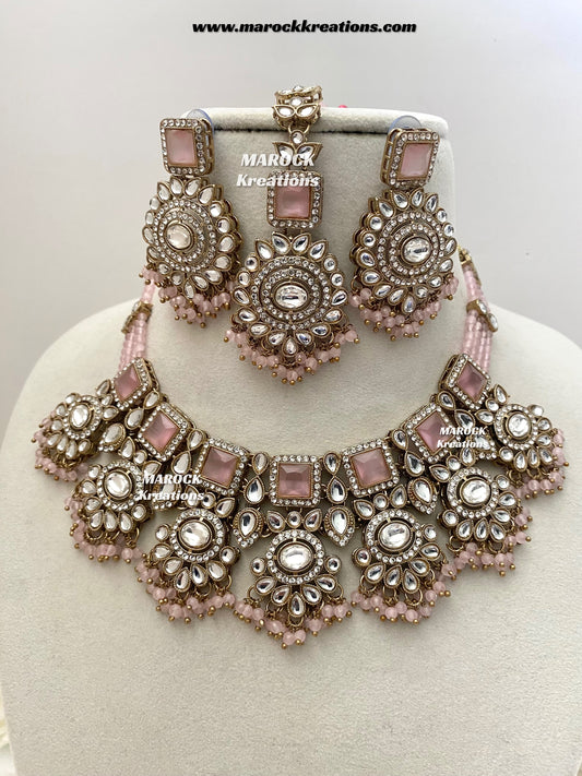 Christi Premium Quality Kundan Statement necklace set