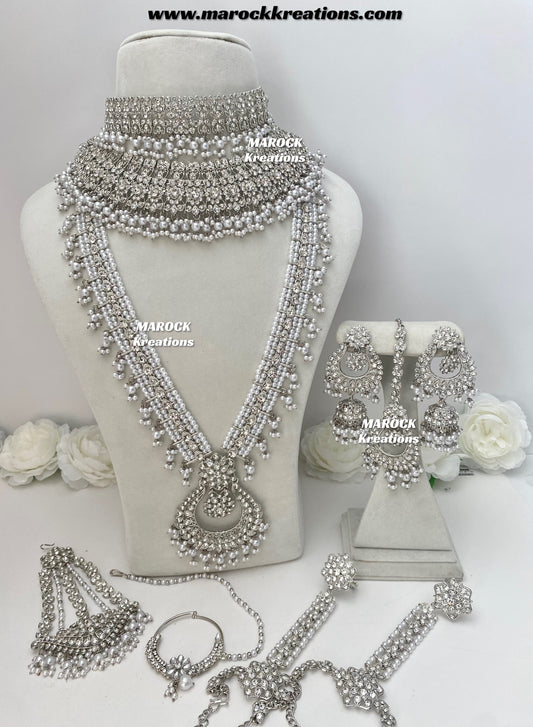 Sarwat Premium Quality Pakistani Silver Bridal set/bridal jewelry
