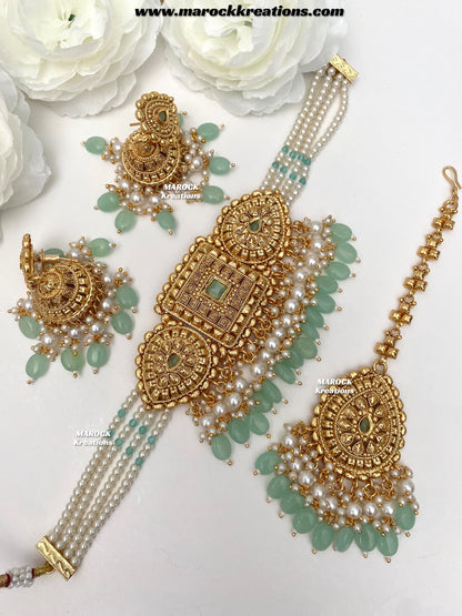Asna Premium Quality Gold Plated statement choker set