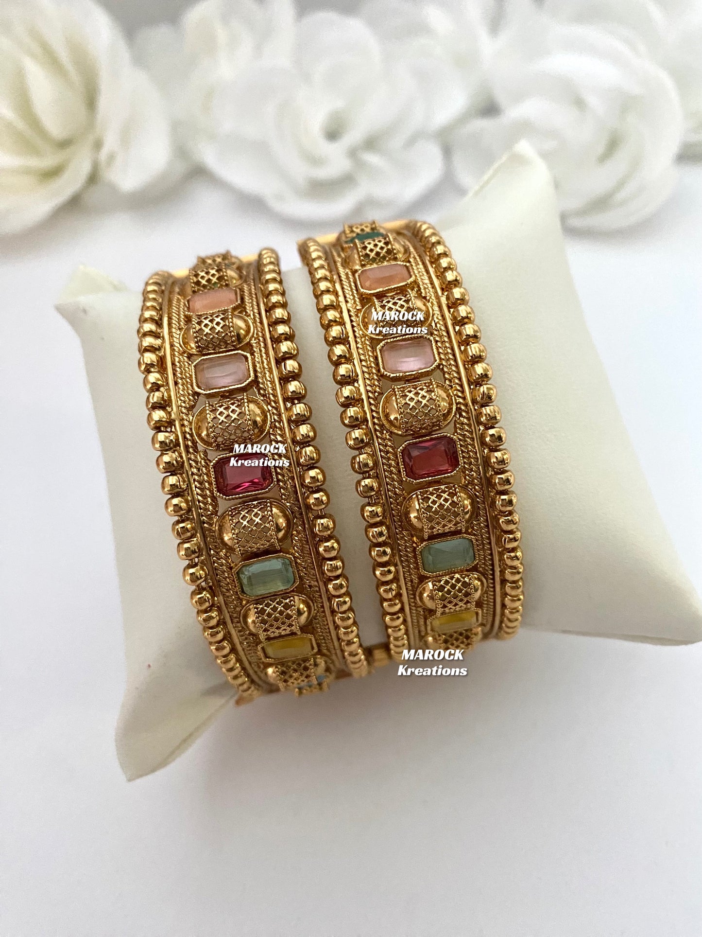 Gold plated openable Multi color kade/Bangles/Kangan