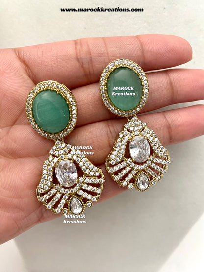 Salina Premium Quality Moissanite Kundan triple layer Necklace set