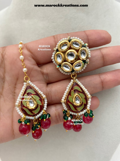 Natasha Premium Quality Kundan Meenakari Statement Choker set