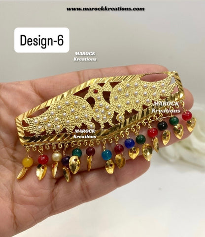 Gold plated Jadau hair clips/ Hair pins