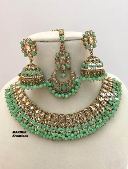 Antique Gold Polki Necklace set