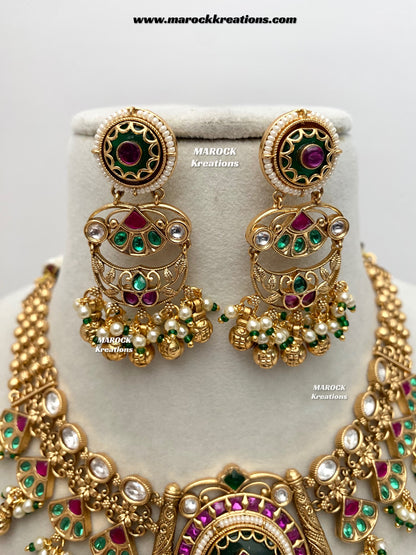 Premium Quality exclusive Gold Plated heritage necklace set