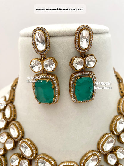 Premium Quality Moissanite Kundan exclusive Necklace set