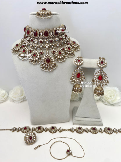 Lisha Uncut Polki Statement Necklace set/Bridal set