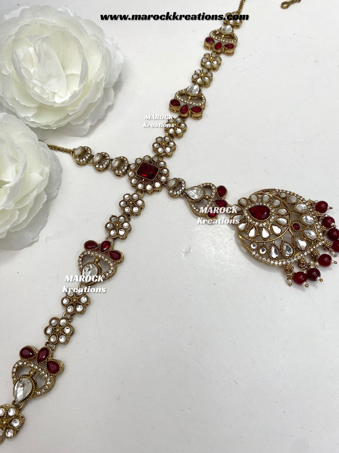 Shinal Uncut Polki Statement Necklace set/Bridal set