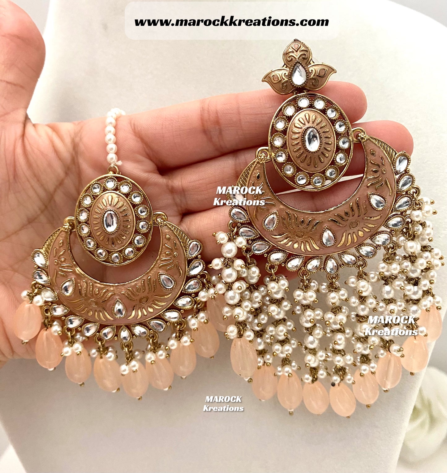 Ishika Premium Quality Kundan Meenakari Oversized Statement Earrings and tikka set