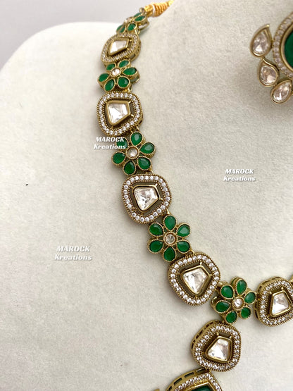 Amara Premium Quality Moissanite Kundan Necklace set