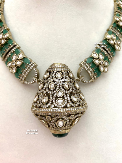 Nargis Moissanite Kundan exclusive Necklace set