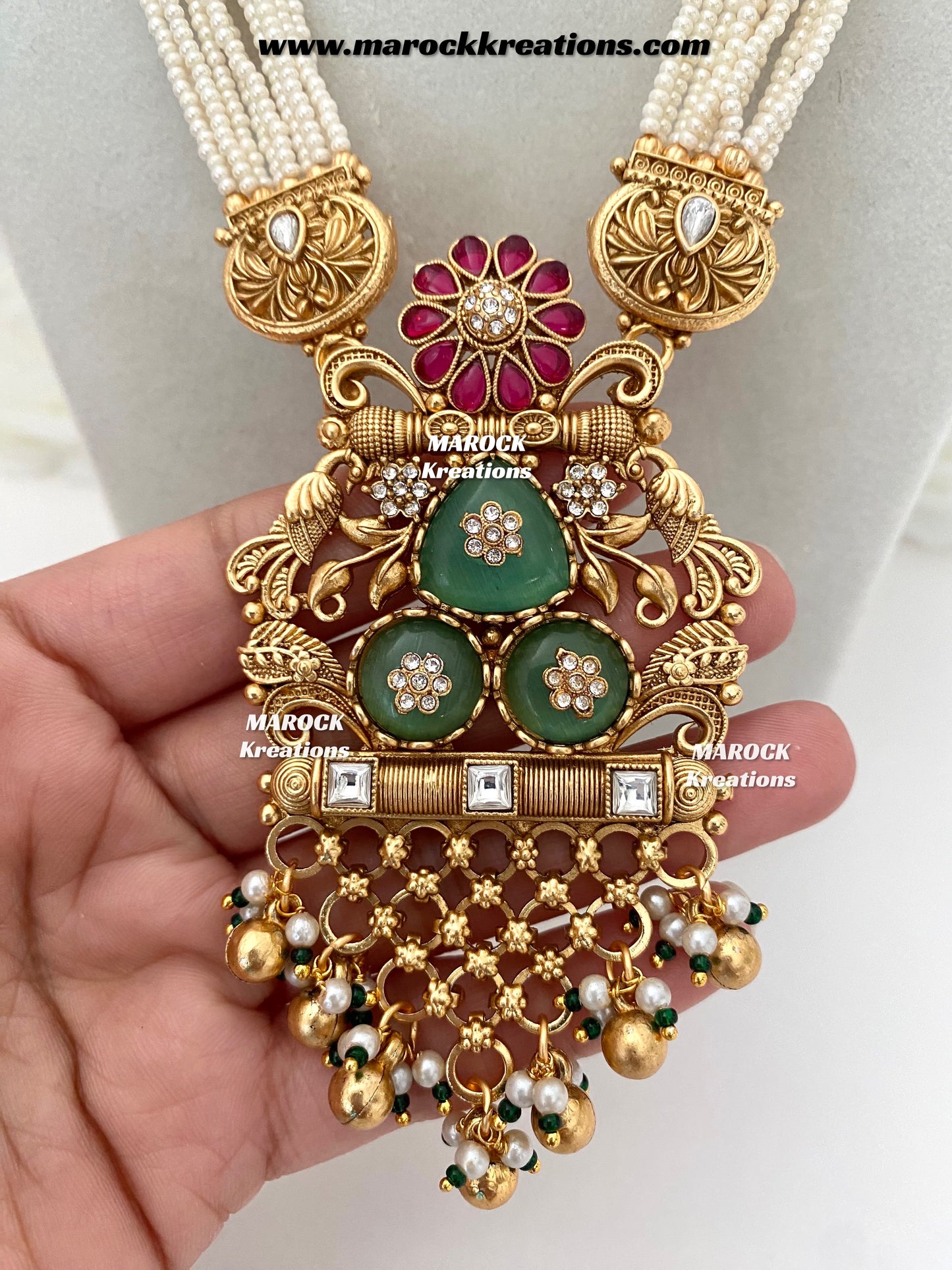 Tasnim Premium Quality Gold plated exclusive heritage Rani haar set