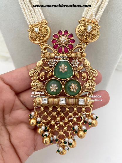 Tasnim Premium Quality Gold plated exclusive heritage Rani haar set