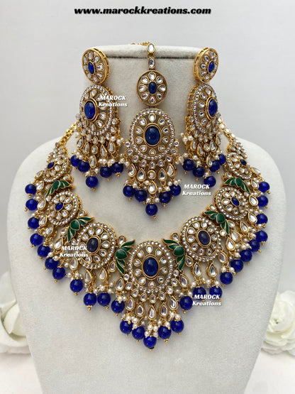 Iqra Premium Quality Kundan Meenakari Statement Necklace set