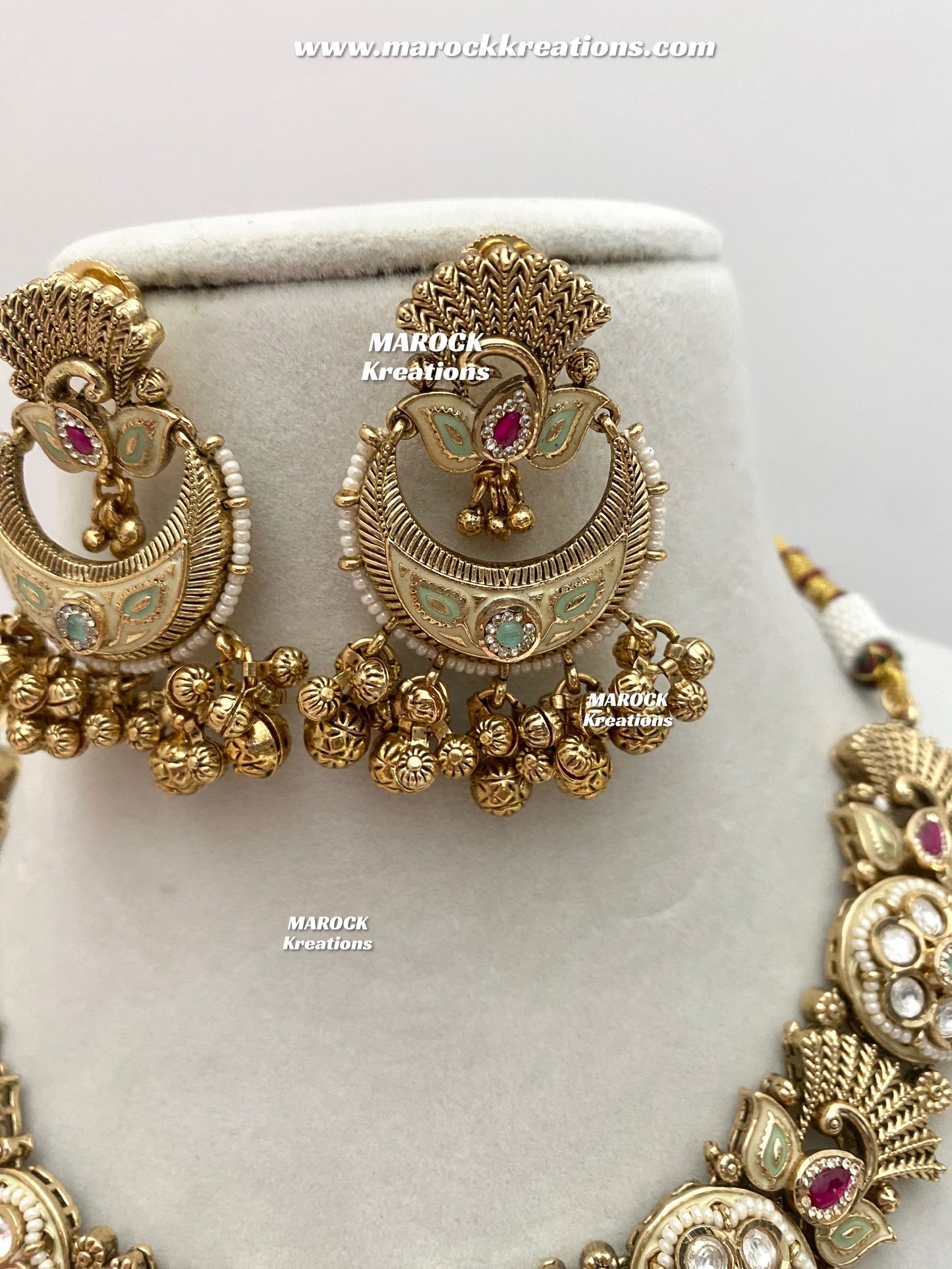 Nafeesa Premium Quality Gold Plated Rajwadi Necklace set