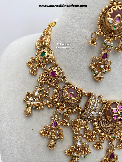 Tahiya Premium Quality exclusive Gold Plated heritage necklace set