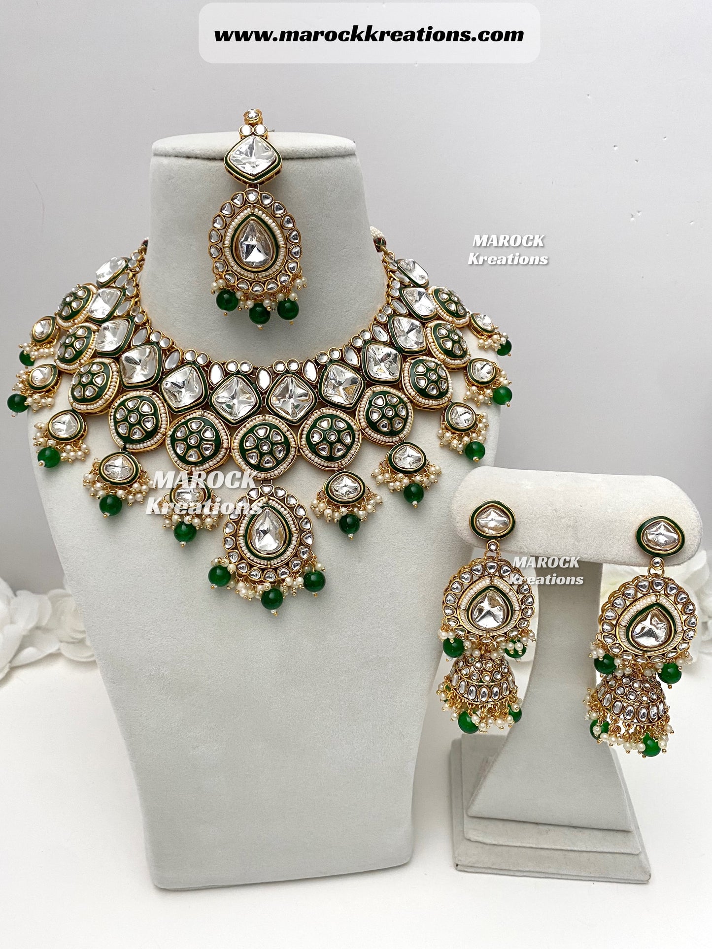 Hazel Kundan Meenakari Statement Necklace set/Bridal set