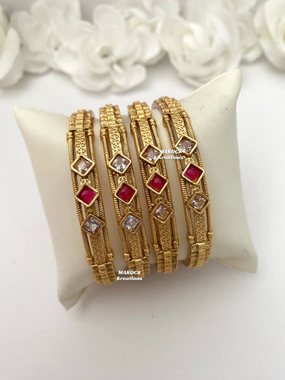 Gold plated Polki Bangles