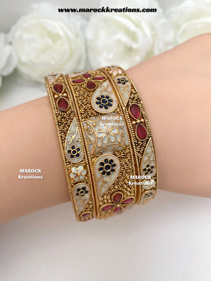 Ashmita Premium Quality Gold plated Meenakari statement Bangles/Kangan