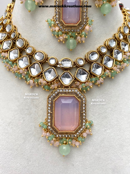 Shabnam Premium Quality Kundan Statement Necklace set