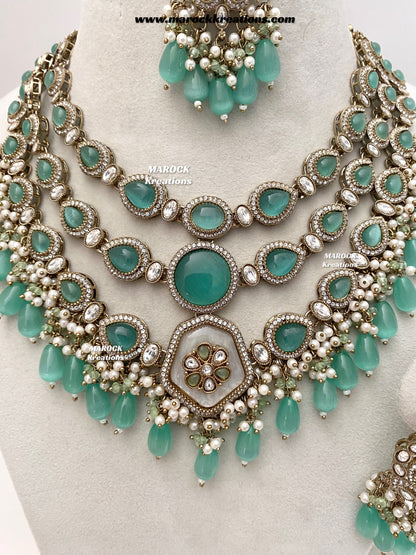 Manisha Sabyasachi inspired Premium Quality Kundan triple layer statement necklace set