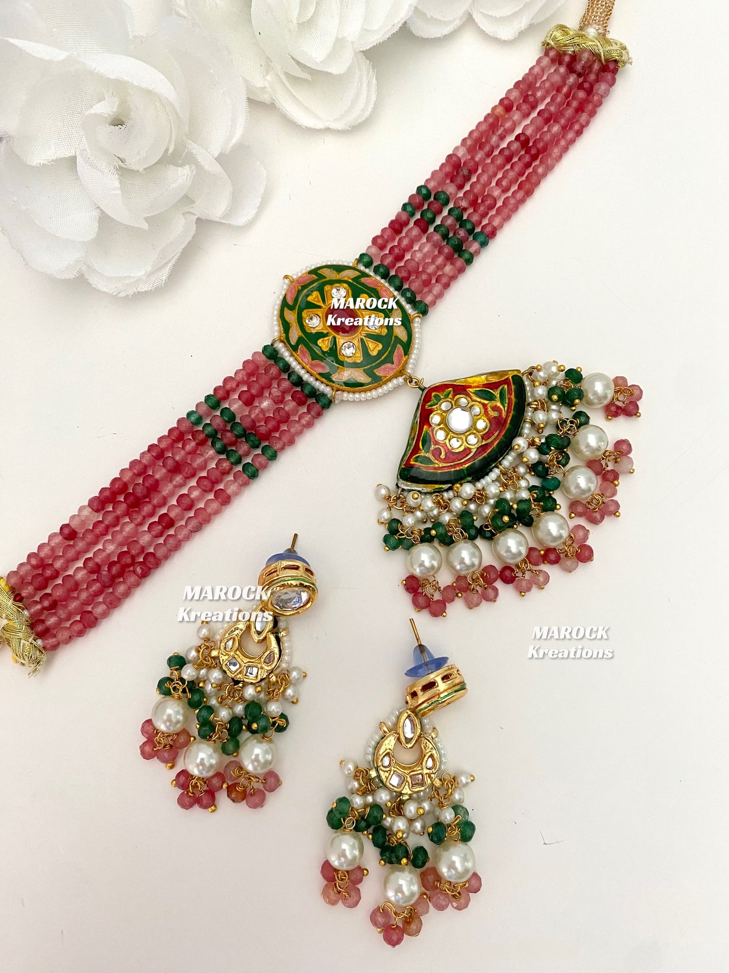 Mannat Kundan Meenakari Statement Choker set