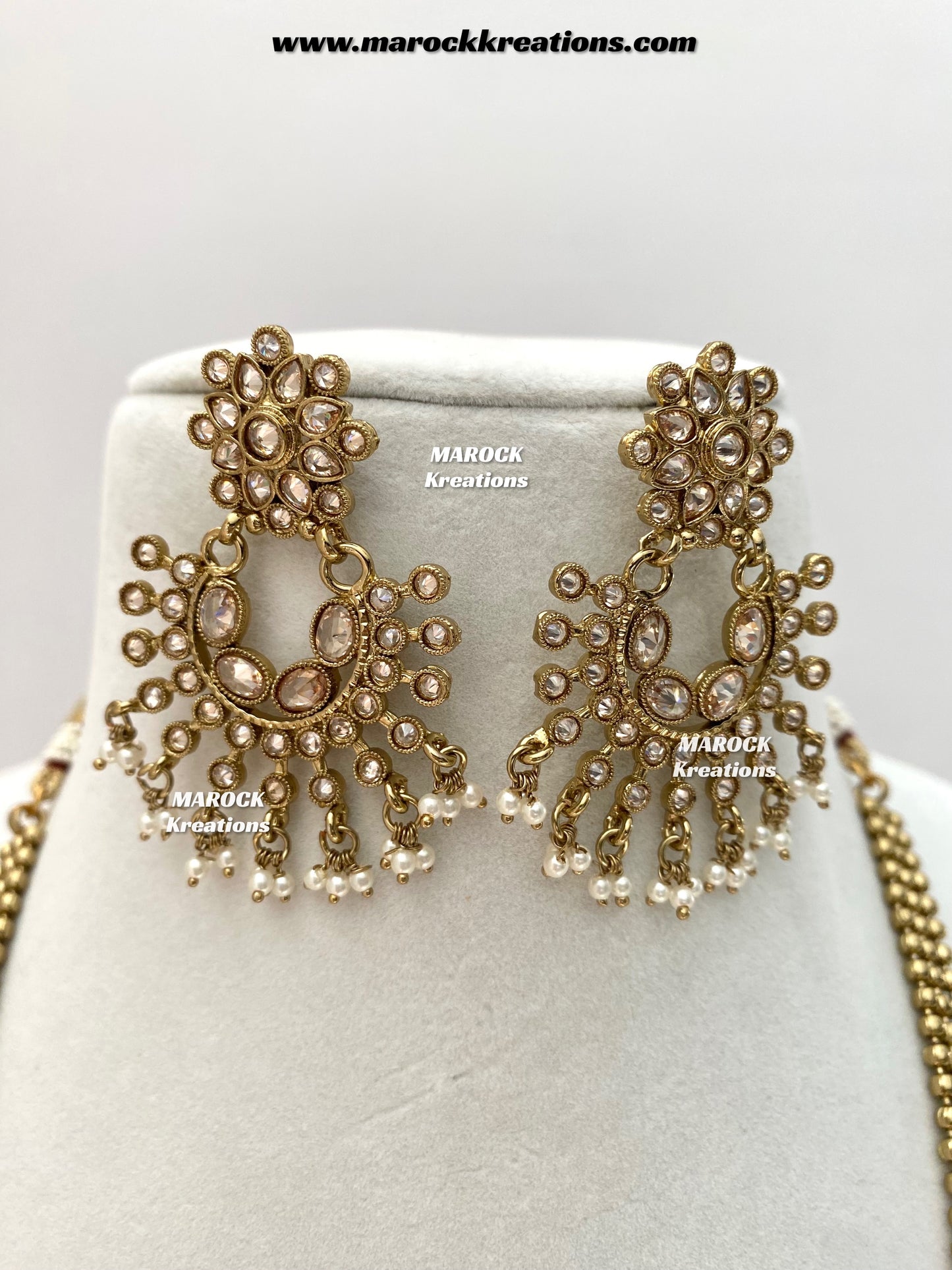 Carolina Premium Quality Polki Statement Rani haar set