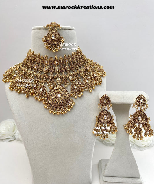Mahreen Premium Quality Gold Plated Bridal set