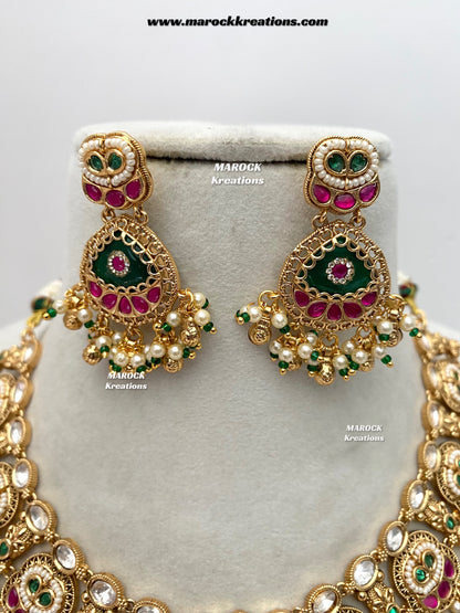 Rupal Premium Quality exclusive Gold Plated heritage necklace set