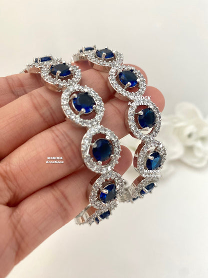 Silver American Diamond Bangles/Kade