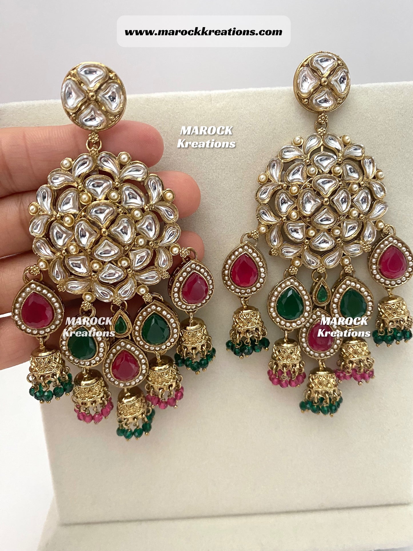 Bollywood style premium quality Kundan Statement Earrings