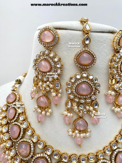 Harsha Premium Quality Kundan and Monalisa stone Statement Necklace set