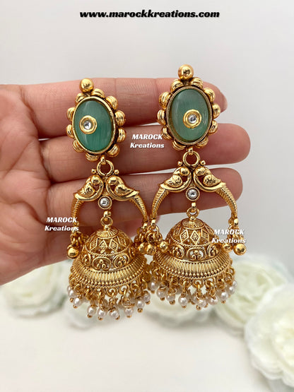 Malti Gold plated Kashmiri Statement Earrings