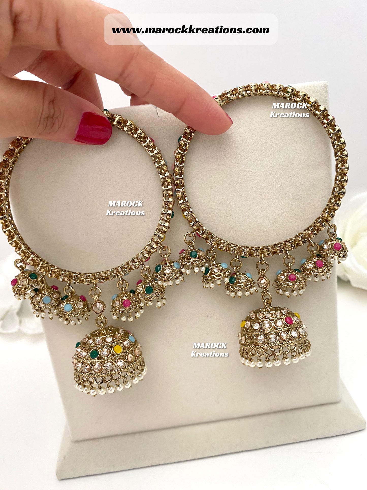 Olivia Polki Multi Jhumki/Seven Jhumki Bangles/Kade (come in a pair)