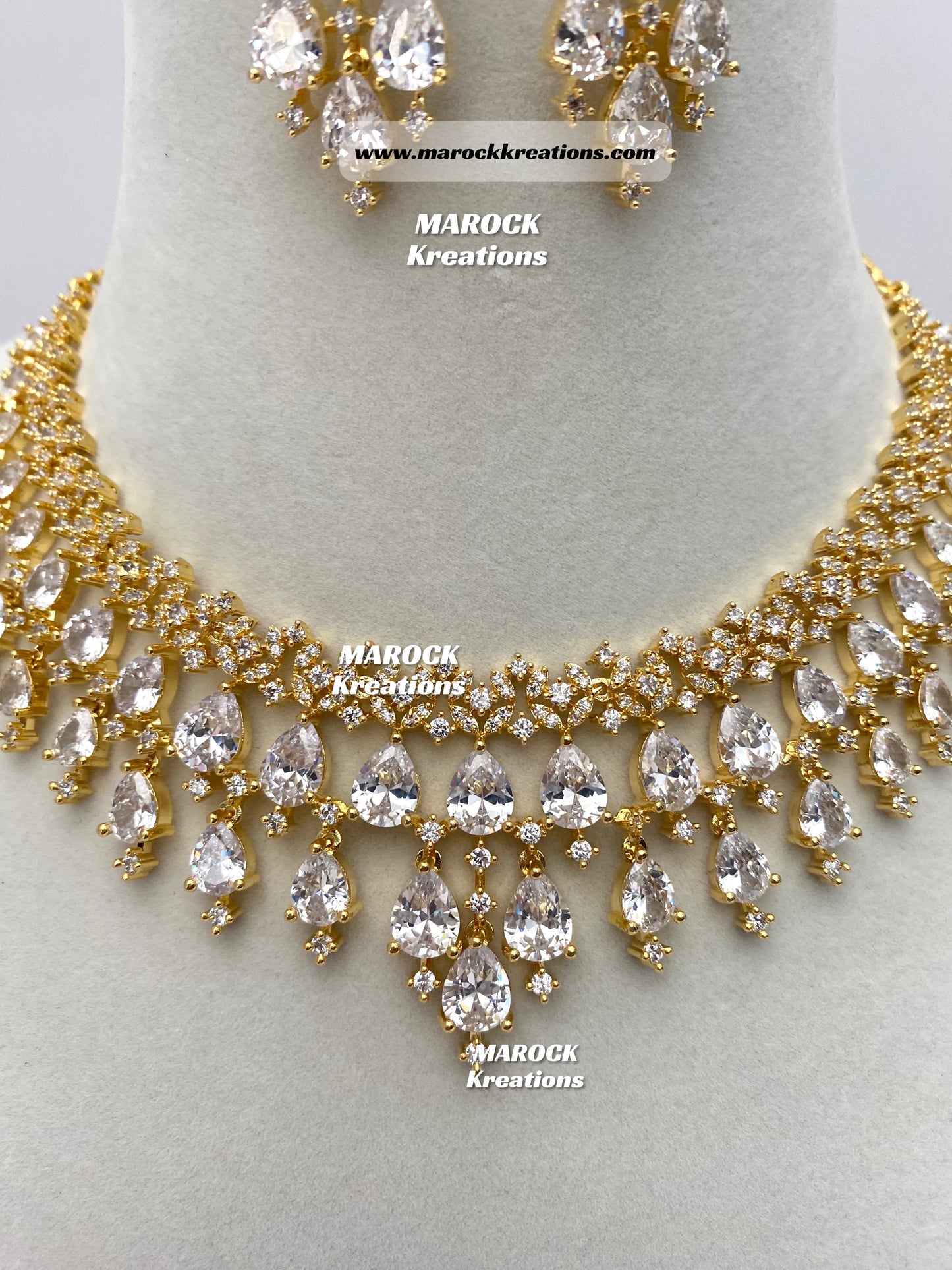 Gold American Diamond Necklace set