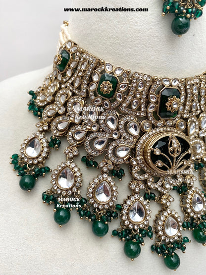 Premium Quality Antique Kundan Statement Bridal set