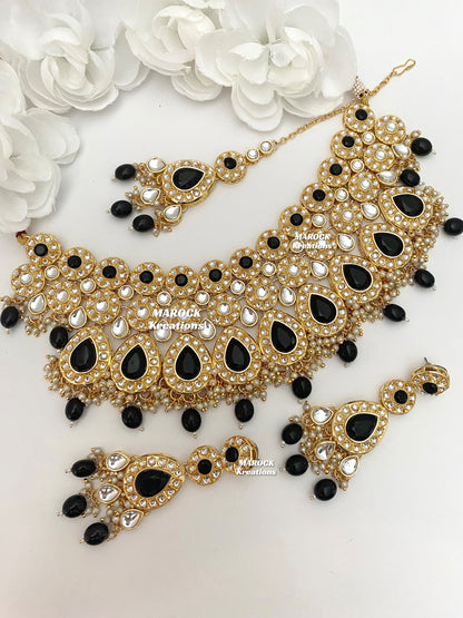 Premium Quality Thappa Kundan Necklace set