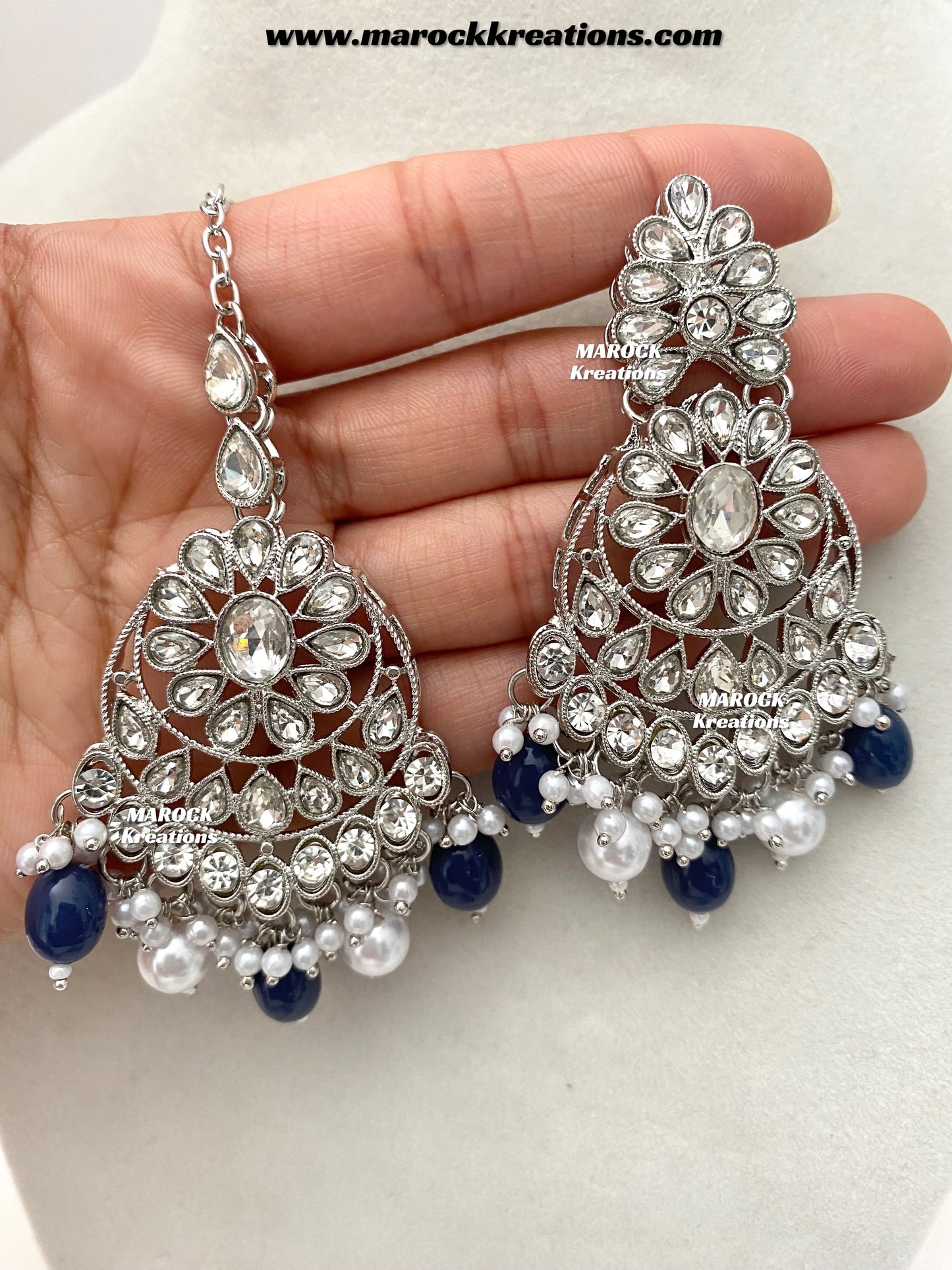 Zoila Silver Stone Necklace set