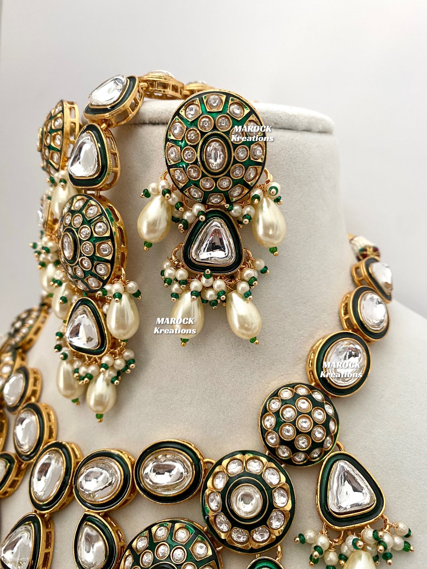 Amisha Premium Quality Kundan Meenakari Statement Necklace set