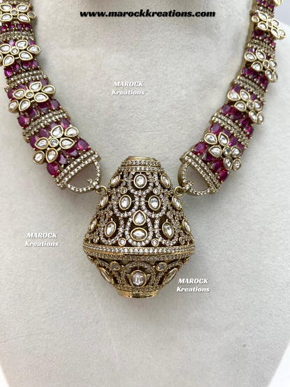 Nargis Moissanite Kundan exclusive Necklace set