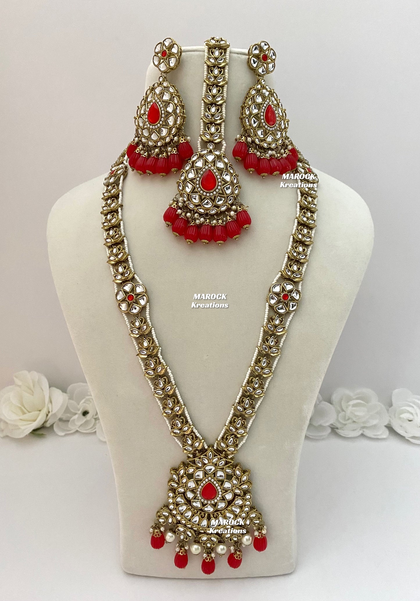 Kundan Red Rani Haar/Long necklace