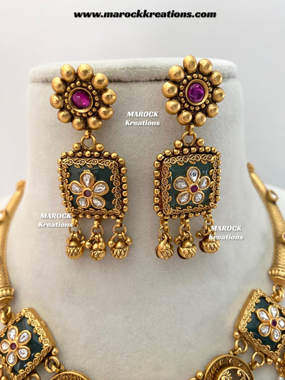 Kamini Premium Quality exclusive Gold Plated heritage necklace set